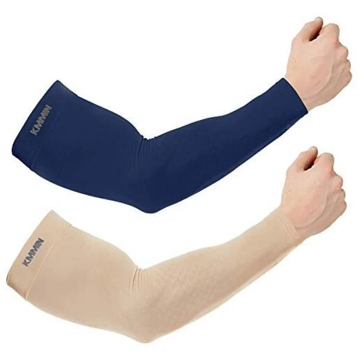 Arm Sleeves UV Protection for Driving Cycling Golf Basketball Navy/Beige