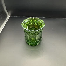 Vintage Green Imperial Carnival Glass Helios Toothpick Holder
