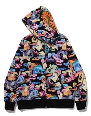 A BATHING APE / パーカー/L/コットン/BLK/001PPJ301001M A BATHNIG APE Men's ART CAMO SHARK FULL ZIP HOODIE 1L80115301 z | eBay