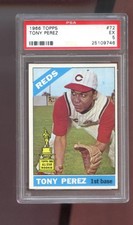 1966 Topps #72 Tony Perez All-Star Rookie PSA 5 Graded Baseball Card MLB Reds. rookie card picture