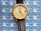 SEIKO Ladies Quartz Watch 3422-5050 Octagonal - Leather Band - Gold Dial-Japan