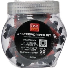 Do it Best 2 In. Square #2  Ready Screwdriver Bit (50-Pack) QJDIB-SCB-004 SIM