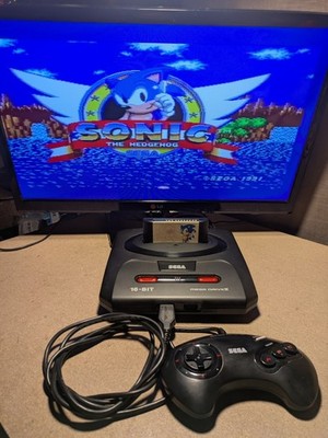 Sega Megadrive 2 Konsole + Sonic The Hedgehog voll funktionsfähig Top Zustand 