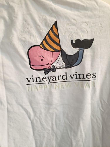 Vineyard Vines Happy New Year Long Sleeve T Shirt White Youth Size X-Large - Picture 4 of 5
