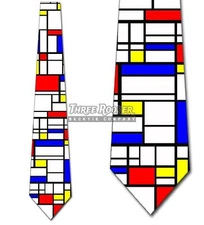Piet Mondrian Abstract Tie Art Cubism Neckties Mens Painting Tie NWT
