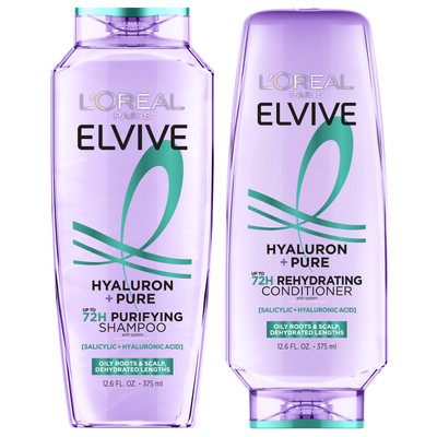 L'Oreal Paris Elvive Hyaluron Pure Shampoo and Conditioner Set for Oily Hair