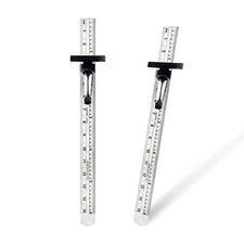 6 Inch Stainless Steel Pocket Ruler with Clips Imperial & Metric 2 PCS