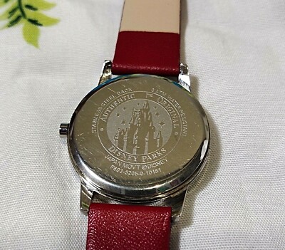 Vintage Disney Parks Mickey Mouse Red Strap Watch Rare Disney Parks Mickey Mouse Santa Watch Red Dial and  main image 3
