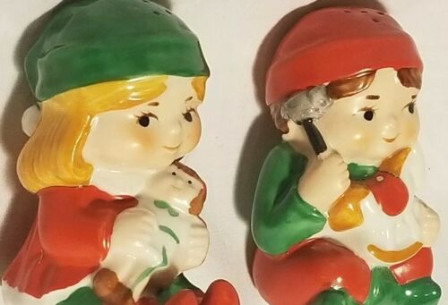 Elfes de Noël sel poivre agitateurs Avon Claus & Co 1983 porcelaine - Photo 1 sur 10