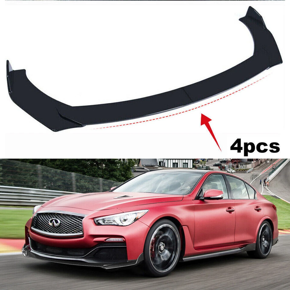 For Hyundai Sonata Sedan Front Bumper Spoiler Body Kit+Side Skirt+Rear Black Foto 3 de 4