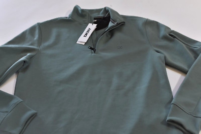 DKNY Men's Pullover Sweatshirt - Zip - Willow Green - S - NWT