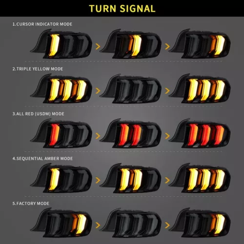 Par de luces traseras LED VLAND para Ford EE. UU. / UE Mustang GT 2015-20 - Imagen 4 de 11