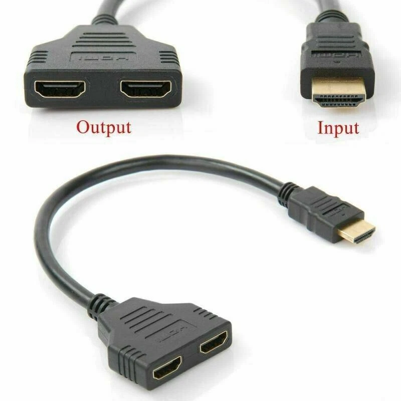 4K HDMI Cable Splitter Adapter 2.0 Converter 1 In 2 Out 1 Male to 2 Female - Image 3 of 4