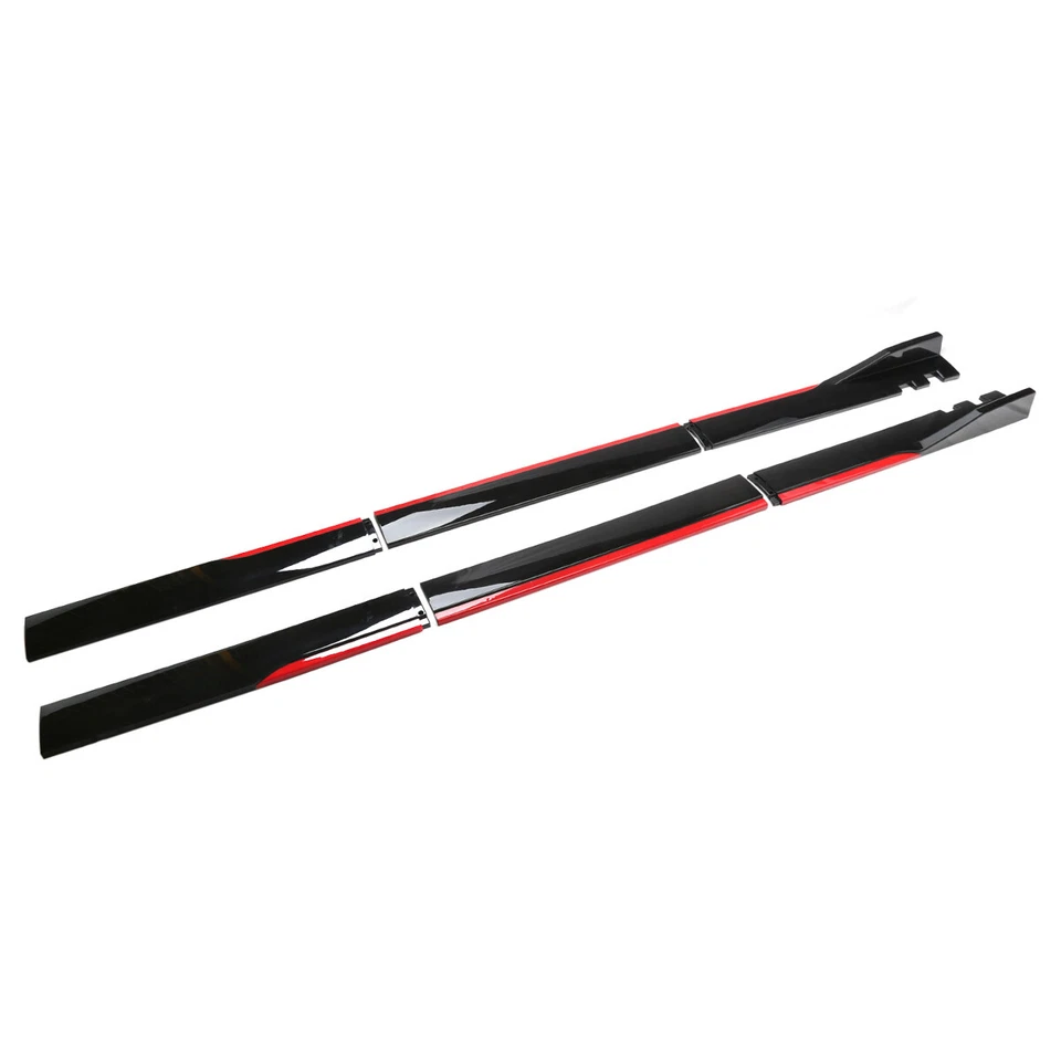 For KIA K5 86.6" Side Skirt Extension Rocker Panel Splitter Lip Gloss Black+Red - Изображение 3 из 4