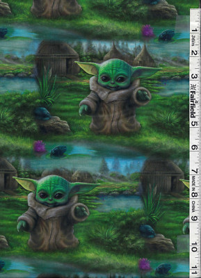 Digital Print Star Wars The Child Thomas Kinkade Epic Lucas Films David Textiles