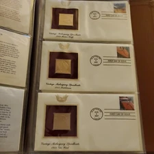 Golden Replicas  Stamps 22kt  First Day Of Issue lot of 4 Vintage Speedboats