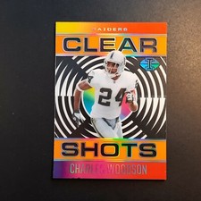 2-02-09 PWE. 2021 illusions insert clear shots #cs-13 charles woodson ORANGE
