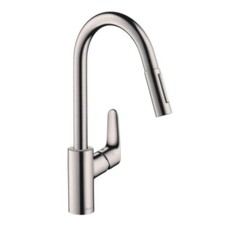 Hansgrohe Focus M41 kitchen mixer pull-out spout brushed stainless steel
