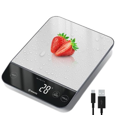 Etekcity 10 kg Digitale Küchenwaage Wasserdicht USB Wiederaufladbare Lebensmittelwaage mit...