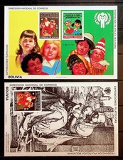 BOLIVIEN SC 629 (ANMERKUNG1&2) NH 2 BLOCKS VON 1979 - JAHR DES KINDES