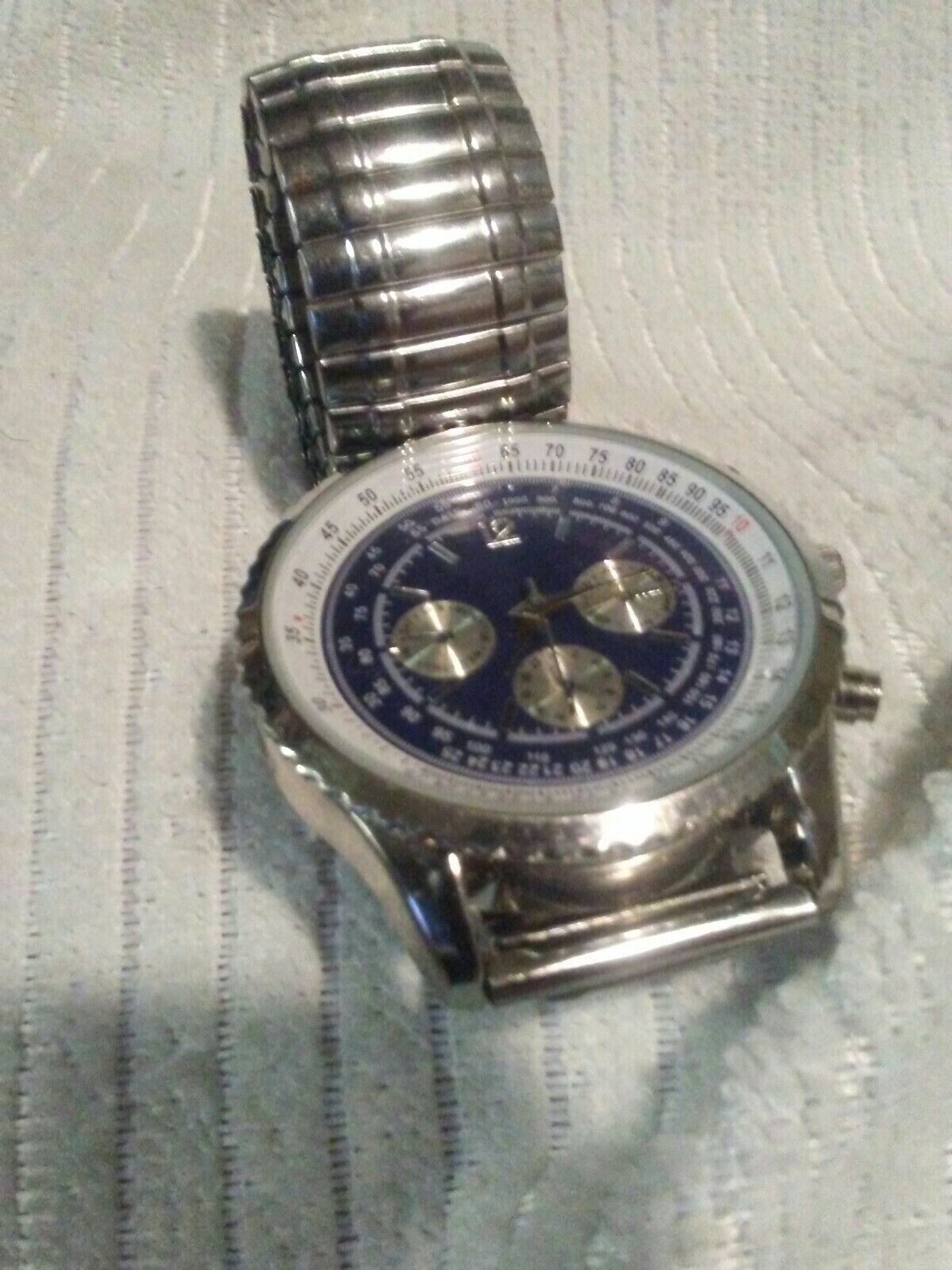  Mens new Faux Triple Dial tachymetre Watch running