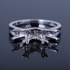 Engagement Fine Jewelry Round Cut 6mm Semi Mount Party Ring Sterling Silver 925