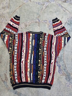 Vintage 90s North Wales 3D Textured Coogi Like Crew Neck Sweater