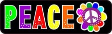 10in x 3in Floral Peace Vinyl Sticker Car Truck Vehicle Bumper Decal