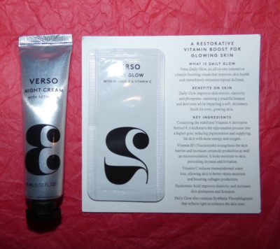 NEW 2 VERSO #3 Night Cream Retinol 8 & #2 Daily Glow with Retinol 8 Vitamin C