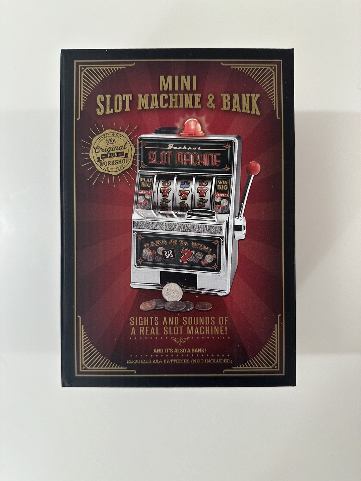Mini Slot Machine Bank with Realistic Light & Sounds Vegas Jackpot Fun
