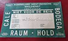 Royal Netherlands West Indian Mail Service Vintage Luggage Label