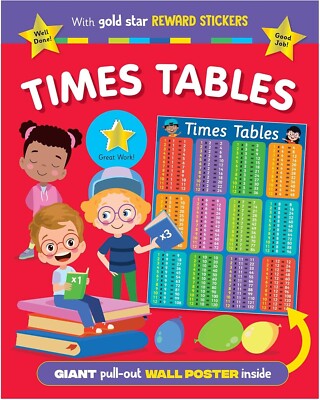 Times Tables Activity Book Childrens Learn Maths Multiplication & Wall Poster