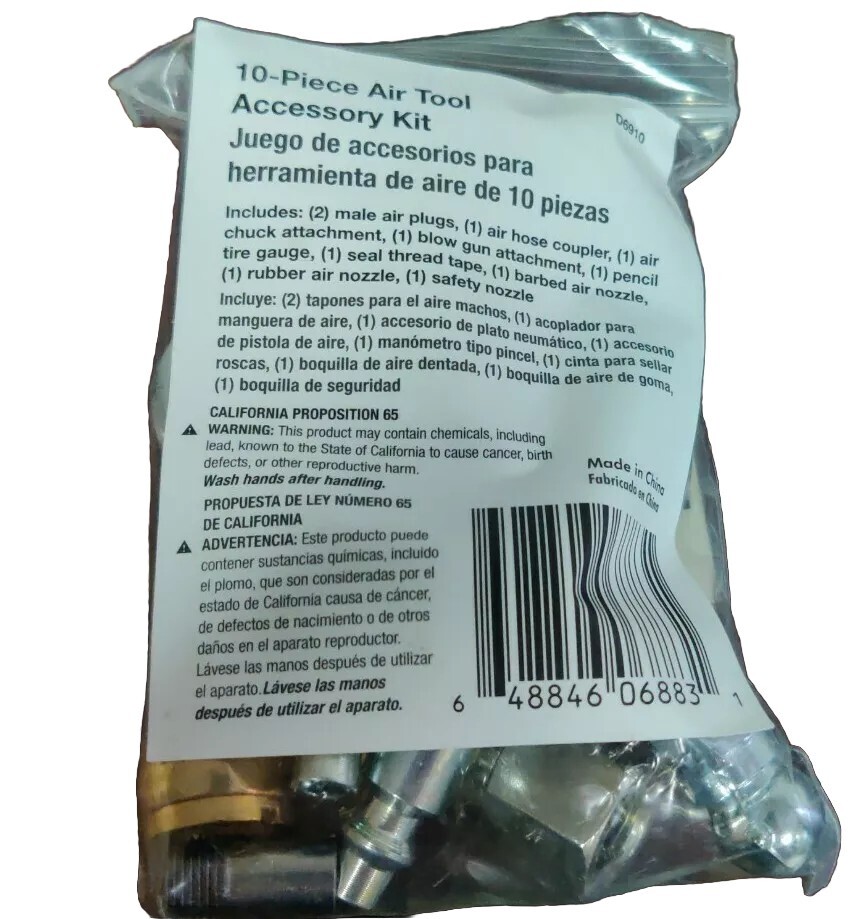 AIR COMPRESSOR ACCESSORY 10 PIECE KIT air tool accessory kit