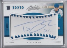 T.J. ZEUCH 2020 Panini Absolute 16/99 AUTO BLUE JAYS