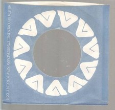 Company Sleeve 45 ARISTA Blue w/ White Stylized A In Circle  Writing on
