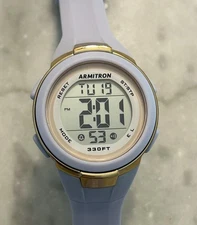 Armitron Women's Watch Dual Time Chronograph Silicone Band 45-7126 - 35 mm Case