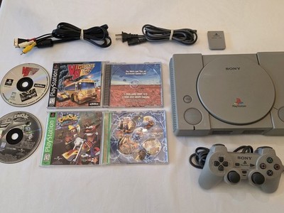 Sony PlayStation 1 PS1 Console Complete Memory Card Vigilante 8 Crash Warped