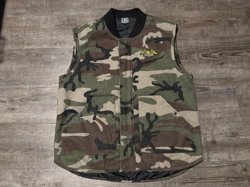 Loser Machine Co LMC Mens Camo Canvas Quilted Workwear Biker Vest XL - product listing photo