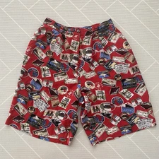 Vintage)Sharon Young Red Travelers Graphic Shorts Women’s Size 10