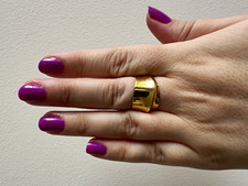 Carrie Elizabeth Gold Vermeil 925 Wide Band Ring Size P Hallmarked