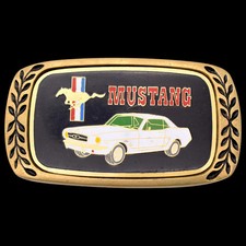 Mustang Ford Solid Brass Vintage Belt Buckle by Heritage Buckles ca. 1970s