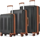 KONO 3 Piece Expandable Luggage Set 20/24/28inch Suitcases for Long Travel