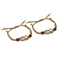 7.87-11.02" Empty Stone Holder, 2 Pack 1.38" Wax Rope, Brown