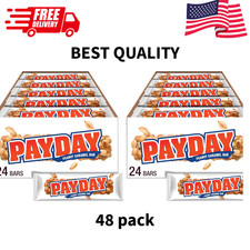 PayDay Peanut Caramel Candy Bars 24 Pack 1.85oz Each Full Size Snack Bulk Box