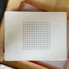 11x14 Ground Glass, Central Gridded Pattern, Vintage Glass