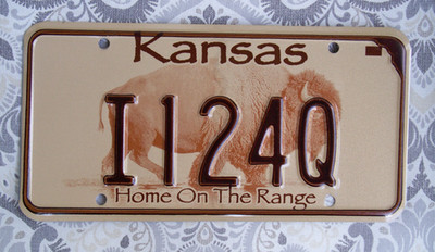 2008 Kansas Vanity License Plate I124Q Great Meaning Check! Wild One See LOOK!