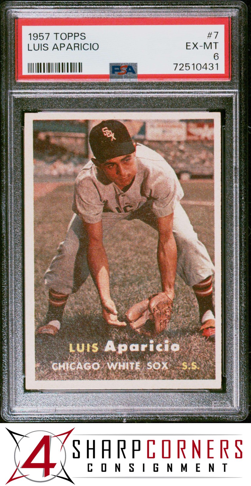 1957 TOPPS #7 LUIS APARICIO WHITE SOX HOF PSA 6