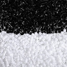 2000pcs Fuse Beads 5mm Black White Kit Melty 5mm, Black,