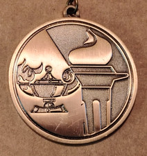 Lamp And Light of Knowledge Copper Tone 2.5" Academic Medal Purple ribbon