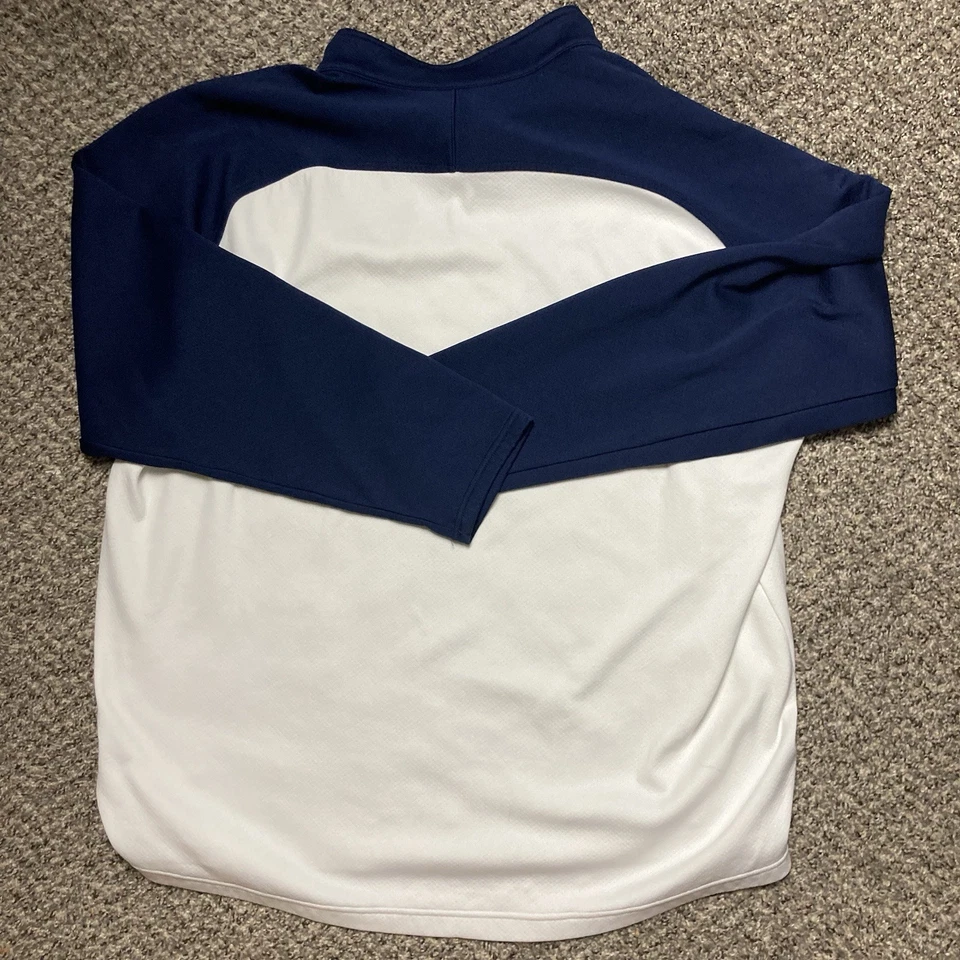 Nike Team 1/4 Zip Pullover Jacket White Navy 3XL Mesh Training Sideline Retro - Image 2 of 4